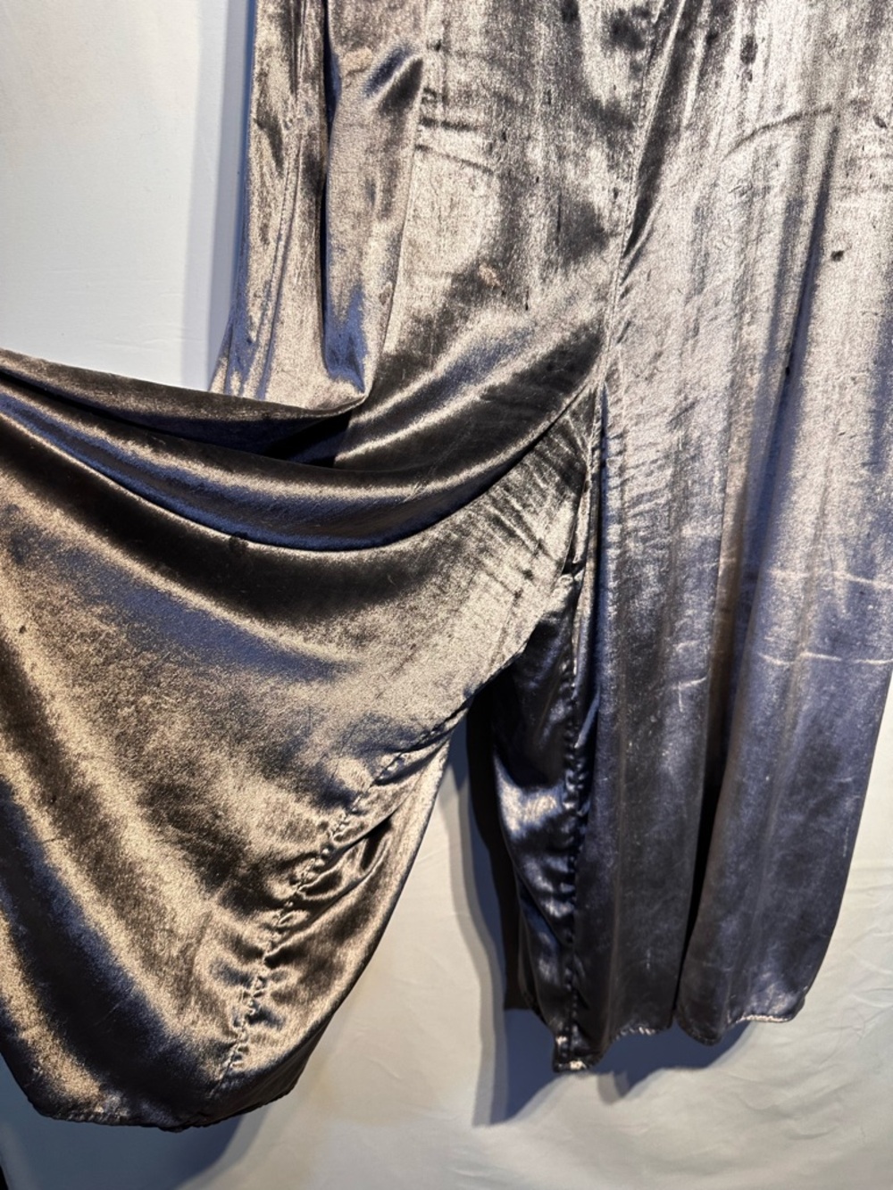 Maeve Charcoal Silver Velvet Halter Jumpsuit - Picture 5 of 7